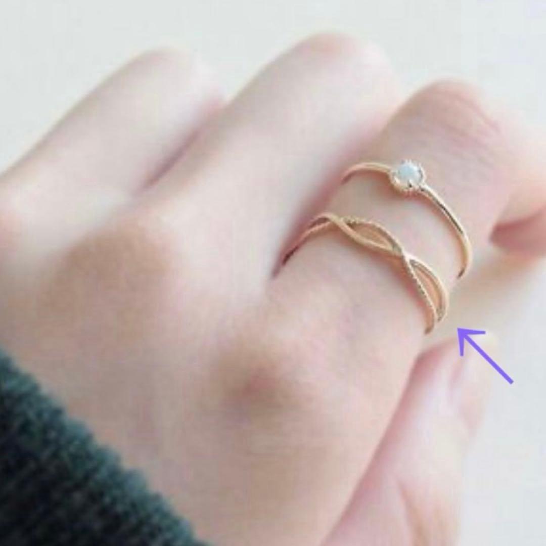 NOIR DE POUPEE K10 シンプル クロスライン レイヤードリング