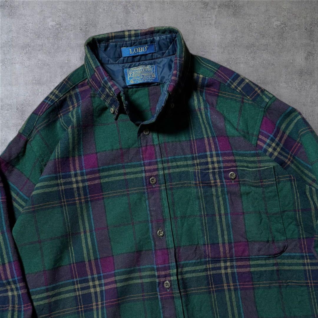 ahopi2214 古着70年代USA製PENDLETONウールシャツエル