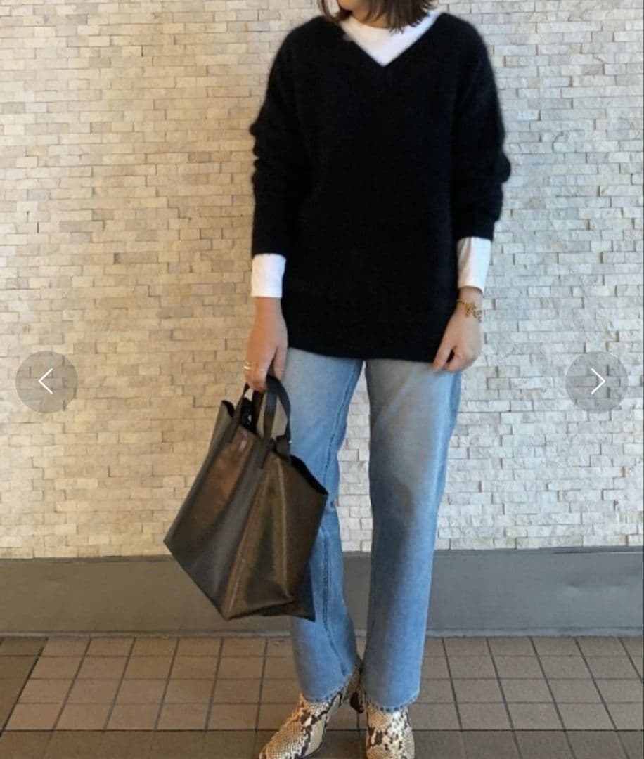 リヴドロワ ふわふわ ラクーン100% ファーニット ブラック 黒 プルオーバー