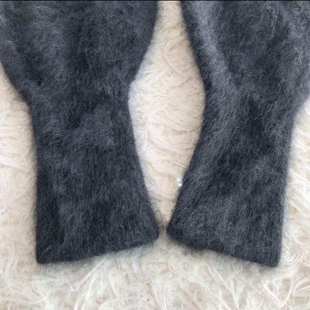 リヴドロワ ふわふわ ラクーン100% ファーニット ブラック 黒 プルオーバー