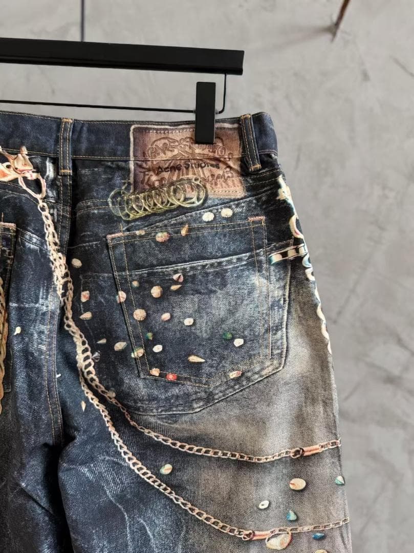 Acne Studios 馬年限定 チェーン柄ジッパーパンツ サSイズ