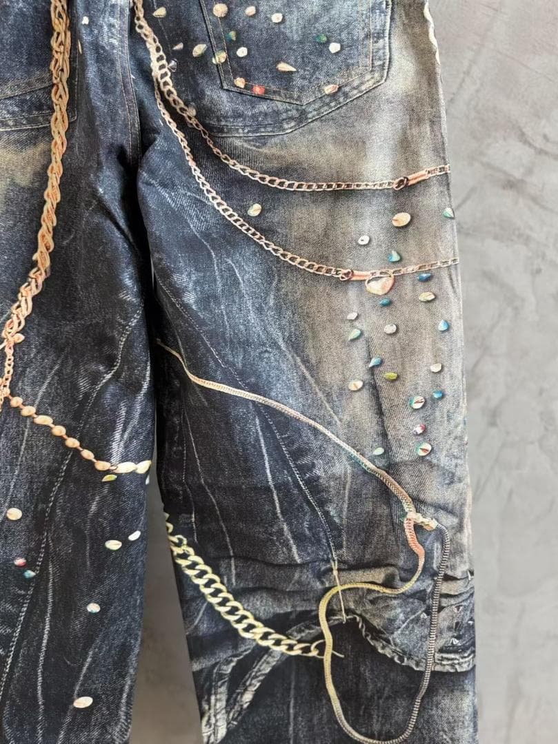 Acne Studios 馬年限定 チェーン柄ジッパーパンツ サSイズ