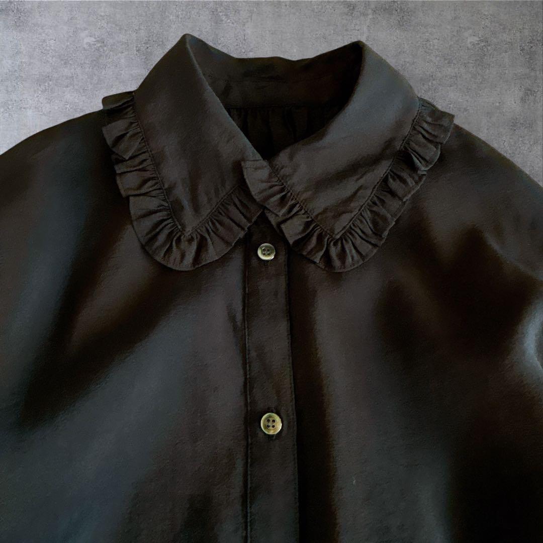 【完売品】Spick and Span フリルカラーブラウス ブラック