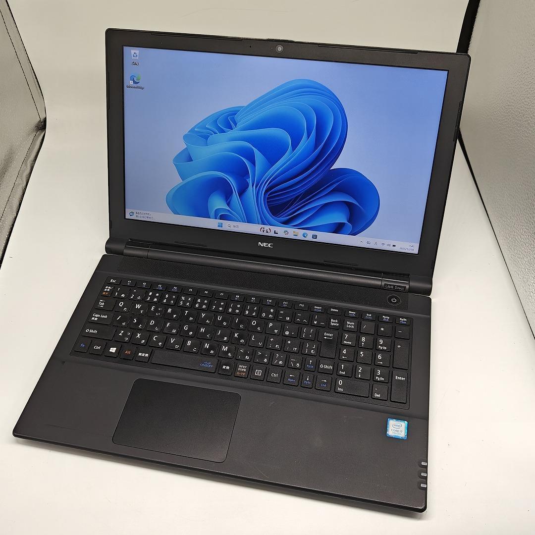 【NEC】高性能i7 SSD256GB 16GB 黒色 オフィス付き ノートPC