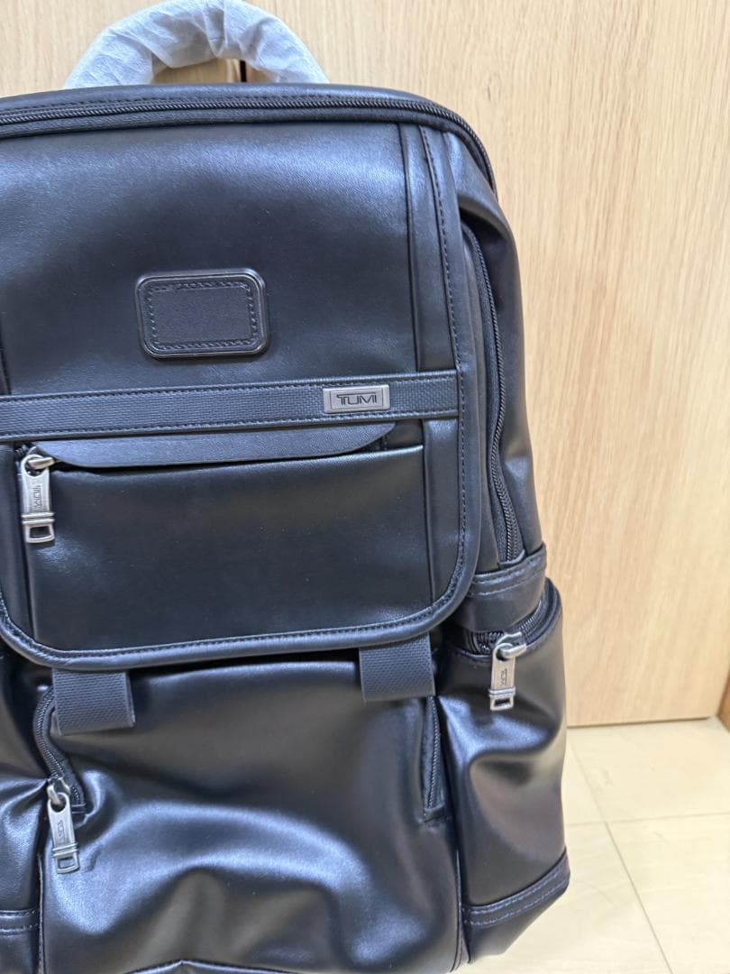 TUMIブラック牛革ALPHA 3ショルダーバッグビジネス通勤リュック