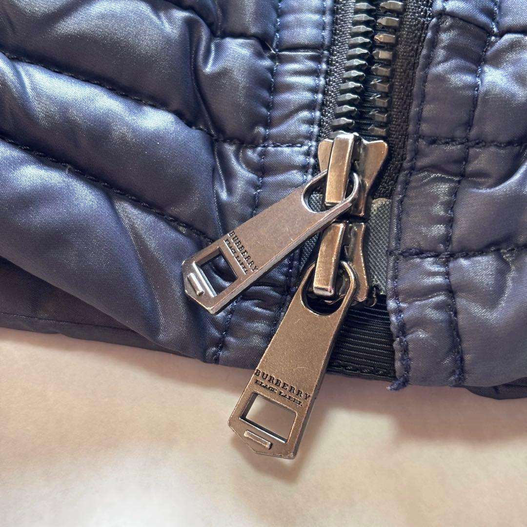 【美品】バーバリーブラックレーベル グースダウンジャケット シルバーフォックス