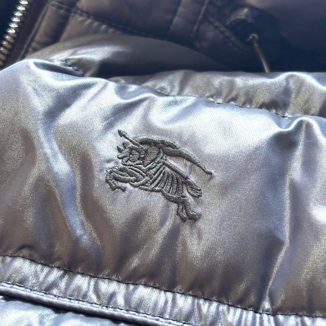 【美品】バーバリーブラックレーベル グースダウンジャケット シルバーフォックス