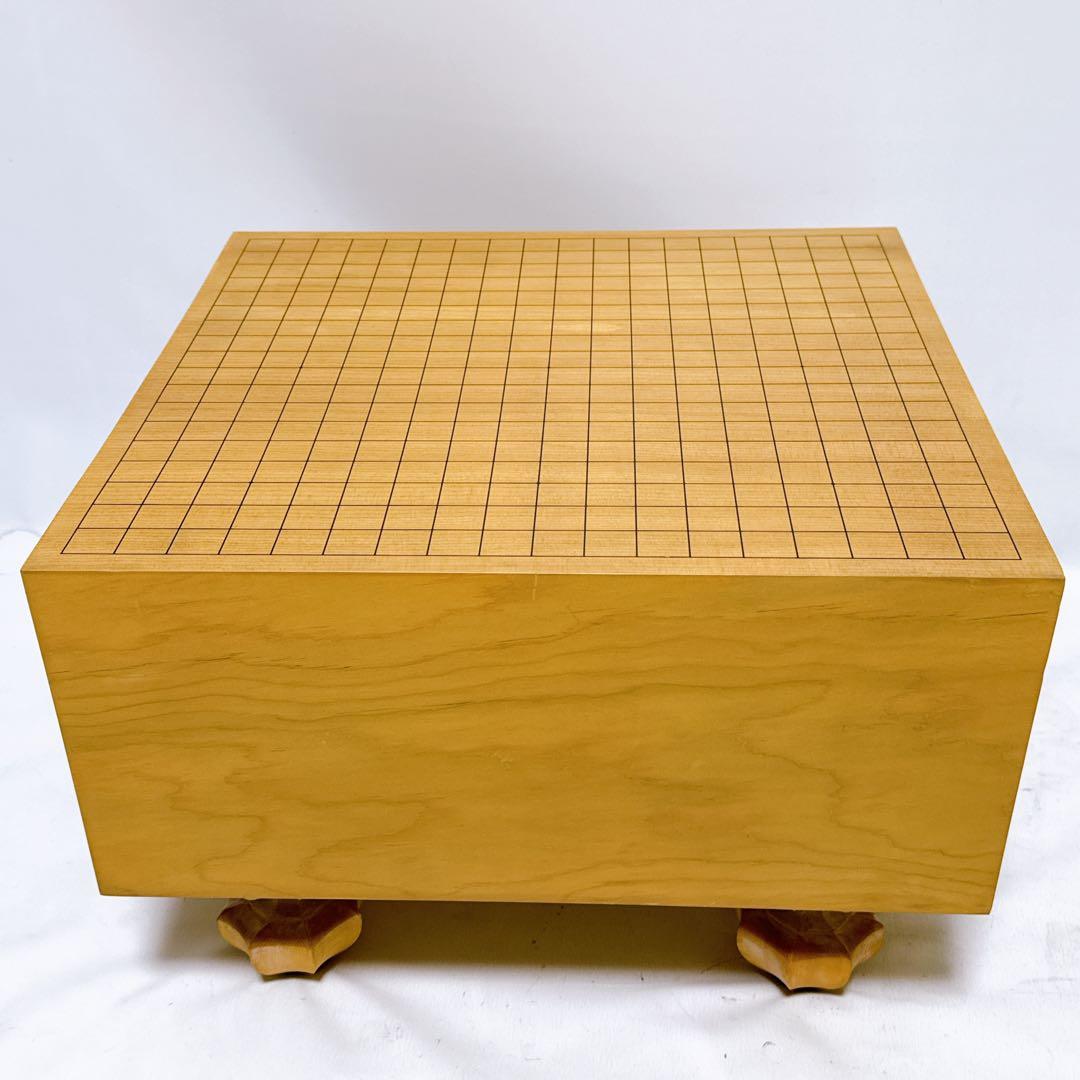 【美品】囲碁盤 へそ付 脚付き 6.5寸 蛤碁石 那智黒碁石 本榧