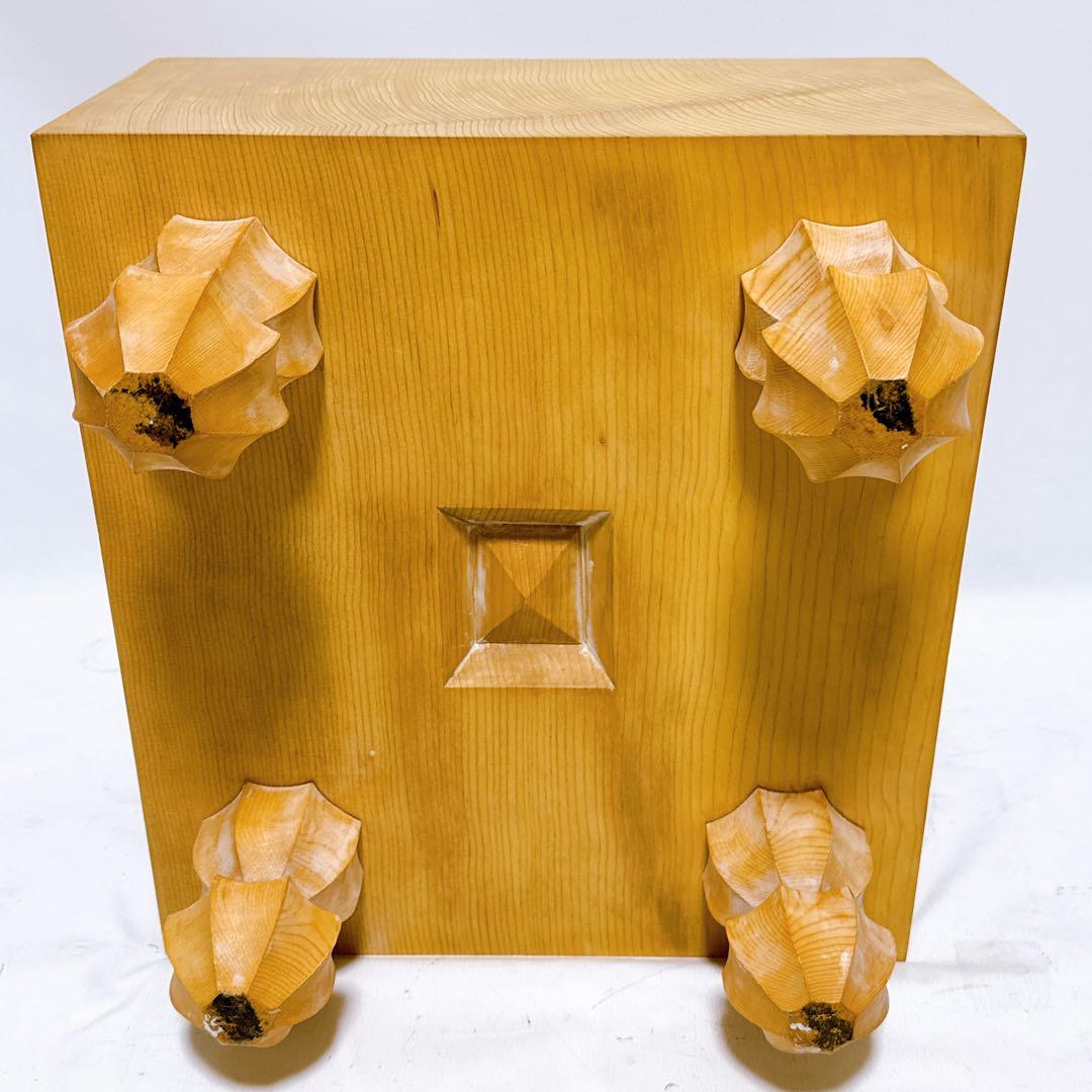 【美品】囲碁盤 へそ付 脚付き 6.5寸 蛤碁石 那智黒碁石 本榧