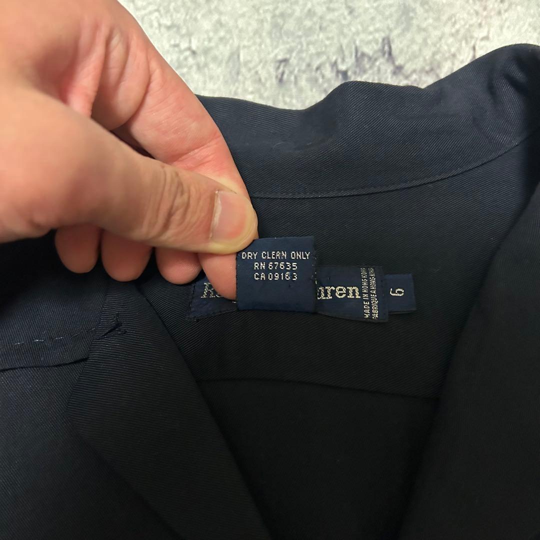 90s Ralph Lauren レーヨン オープンカラーシャツ　黒紺 50s