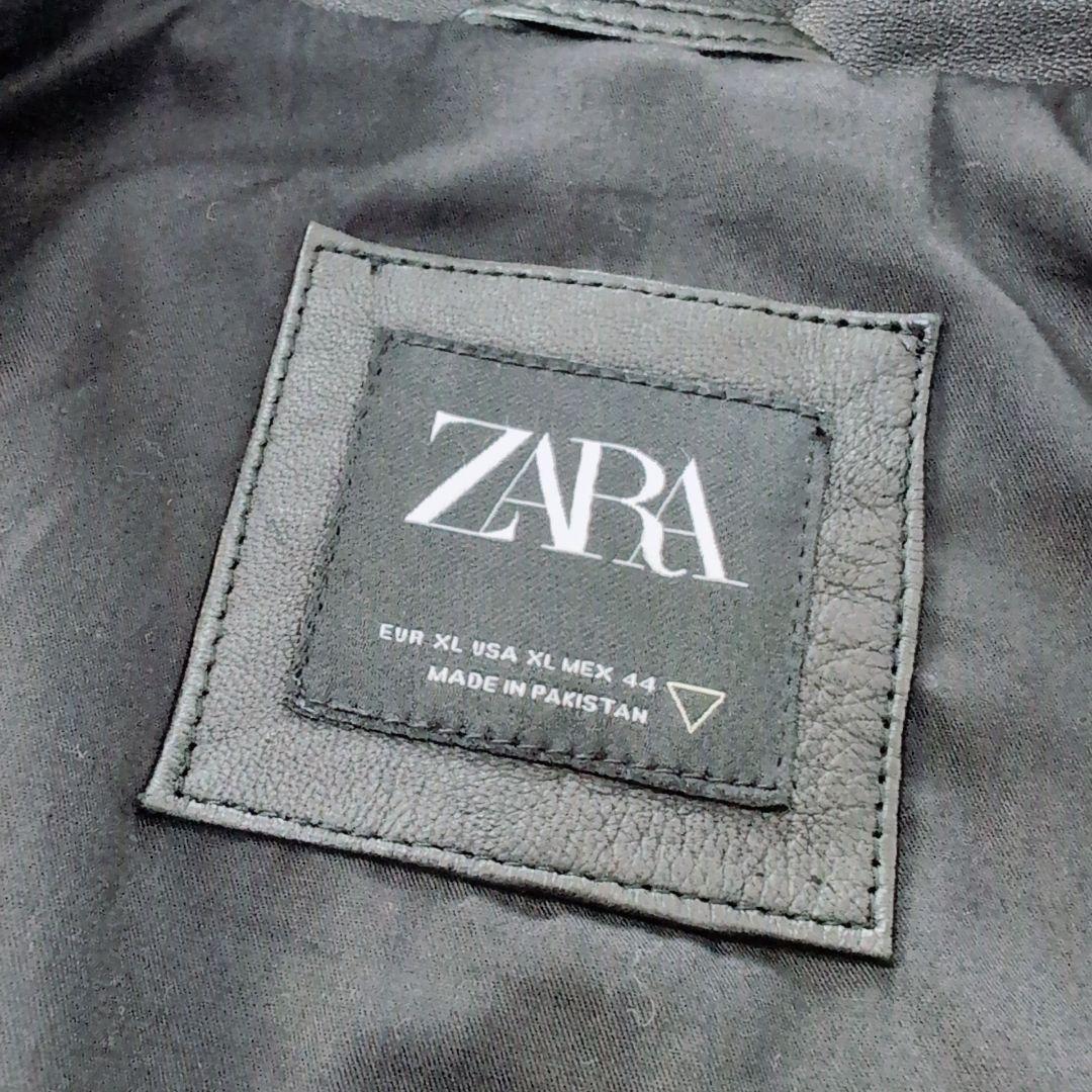 【美品】ZARA　ザラ　ダブルライダース　本革　特大　XL　黒　シープレザー