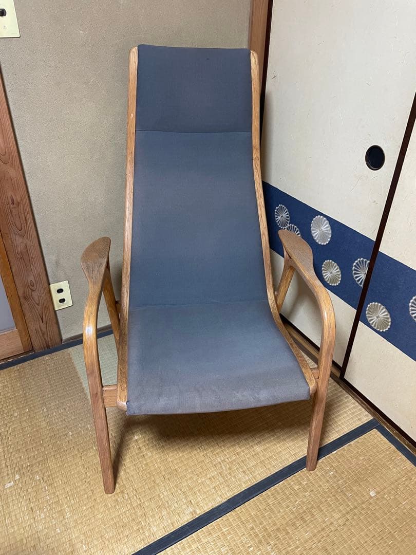 昭和レトロ　リクライニングチェア　1人掛け椅子　布張り