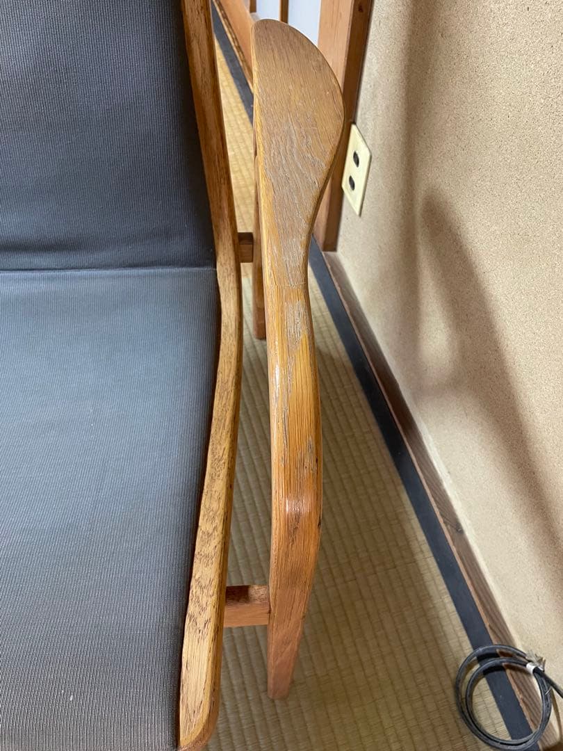 昭和レトロ　リクライニングチェア　1人掛け椅子　布張り