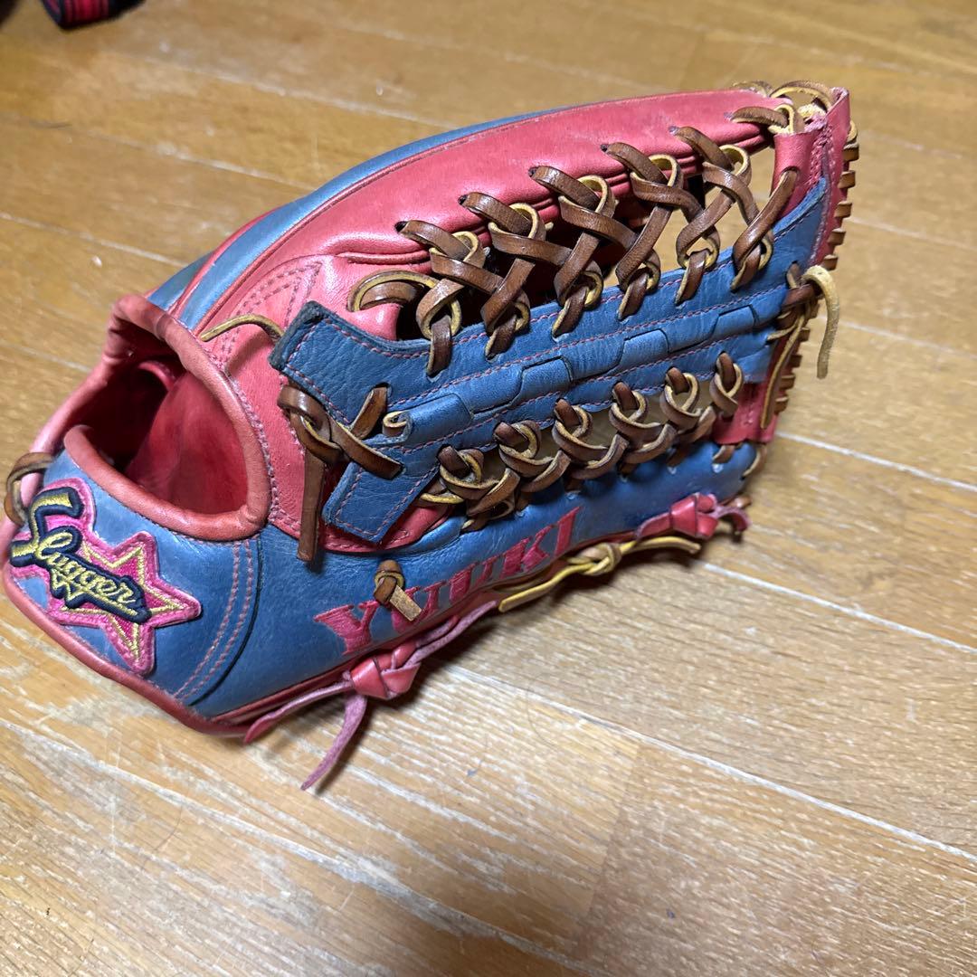 久保田スラッガー 外野用軟式グローブ 赤/青