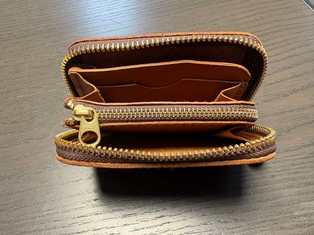 レザー ジッパー式 ケース ブラウン