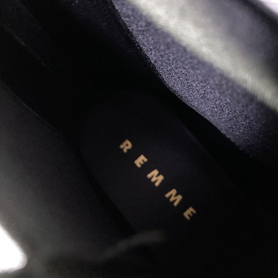 極美品 REMME レメ サイドゴアブーツ 厚底 バックジップ 本革 黒 39
