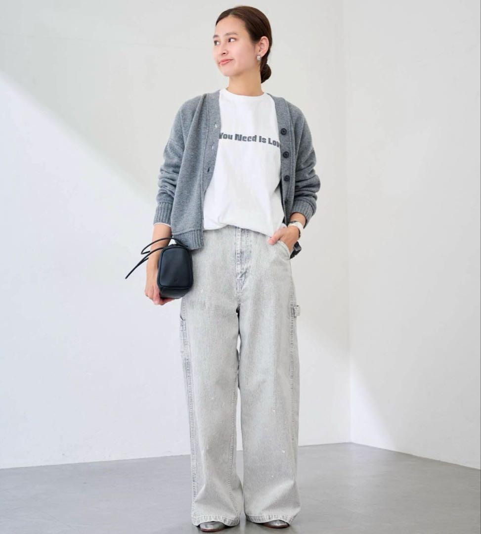 FRAMeWORK ブリーチリペアヒッコリーパンツ　グレー　40