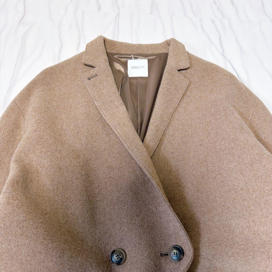 北欧、暮らしの道具店 3WAYアレンジ襟のかろやかチェスターコート ベージュ