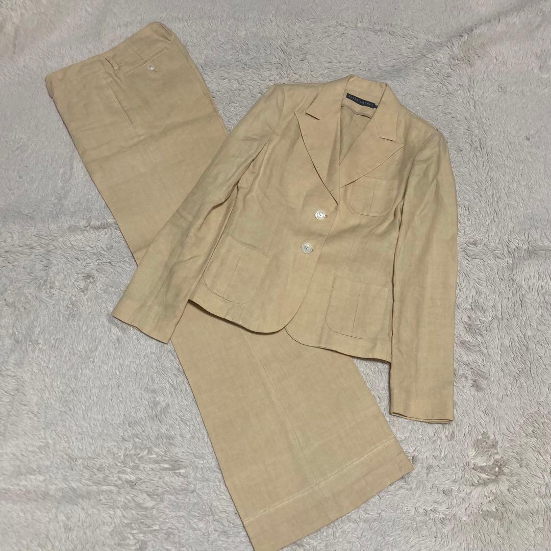RALPH LAUREN【美品】リネン 麻 ベージュ ジャケット ワイドパンツ