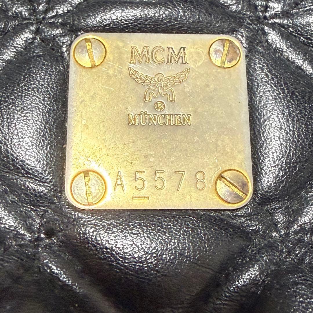 MCM ブラック キルティング バケットバッグ クロスバッグ