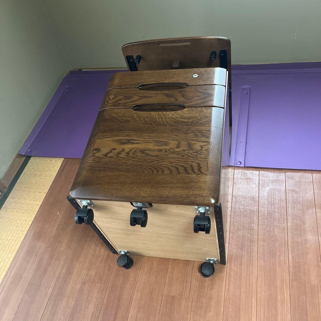 【２/２】カリモク学習机＋サイドワゴン（高さ奥行可変式）２点セット