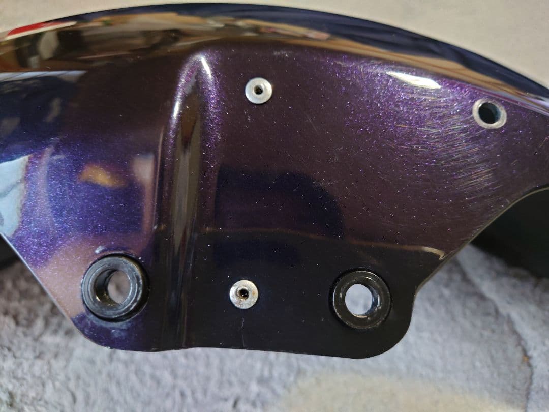 貴重ゼファー400フロントフェンダー純正色パープリッシュブラックマイカ当時物