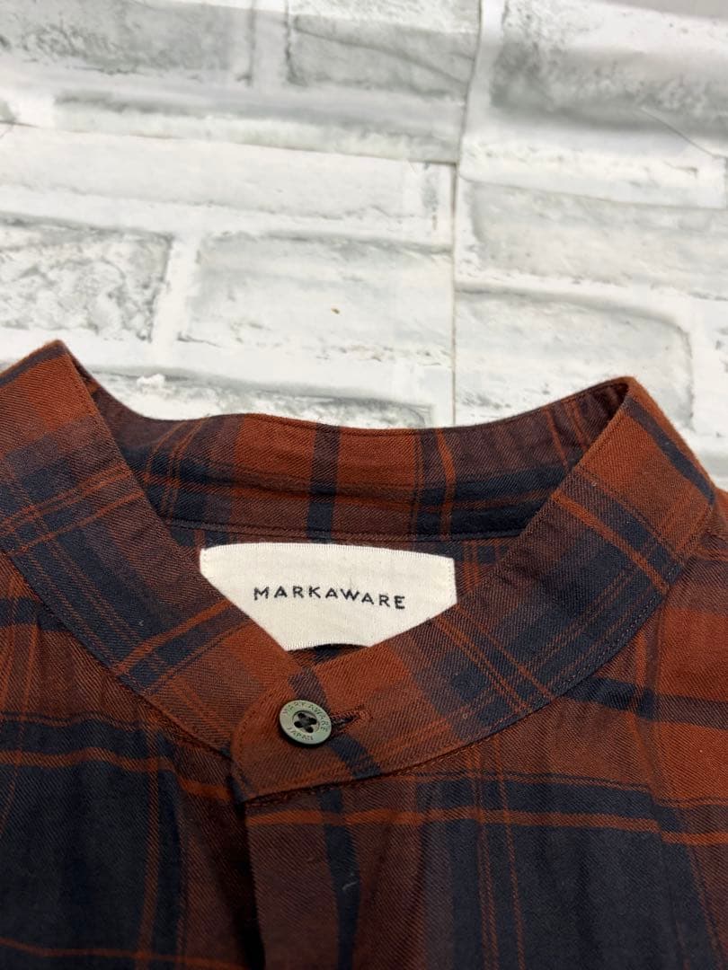 トップス MARKAWARE COMFORT FIT BAND COLLAR SHIRT