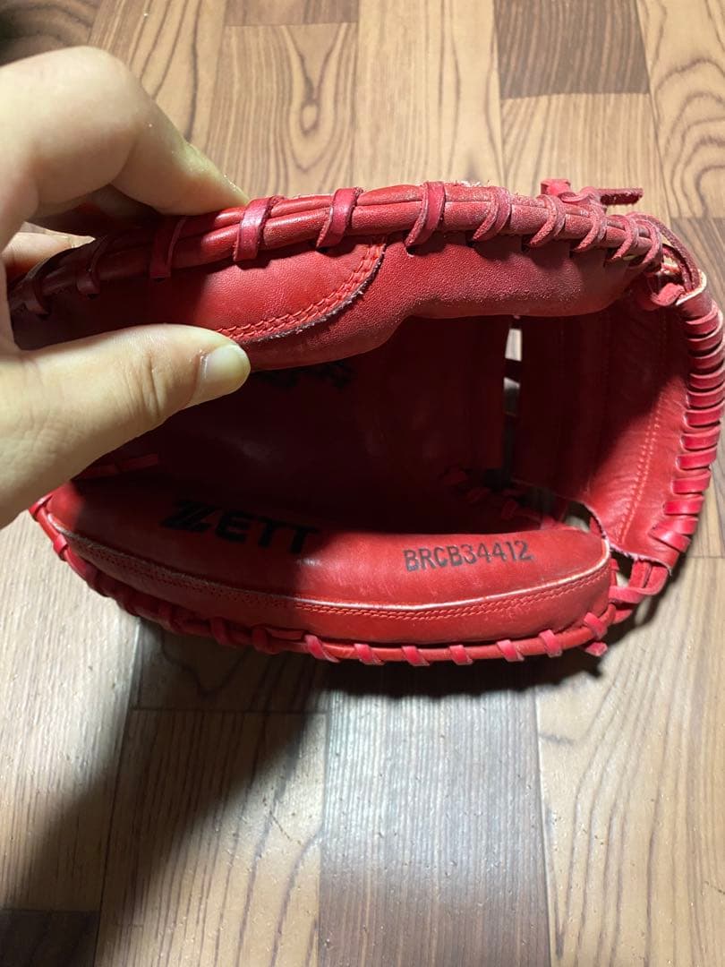 ZETT キャッチャーミット　左　レッド BRCB3412