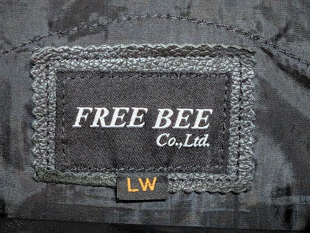 FREE BEE ブラック 牛革ジャケット L〜XL (表示LW)