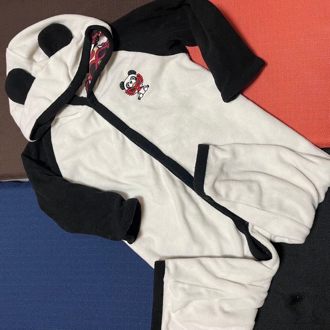 り*ん様 パンダミニロンパース 90 フリース生地