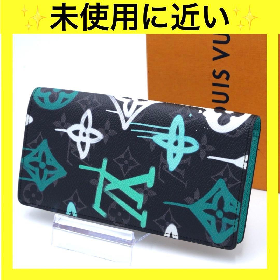 ルイヴィトン ブラザ グラフィティ ヴェール エクリプス 長財布 グリーン 黒