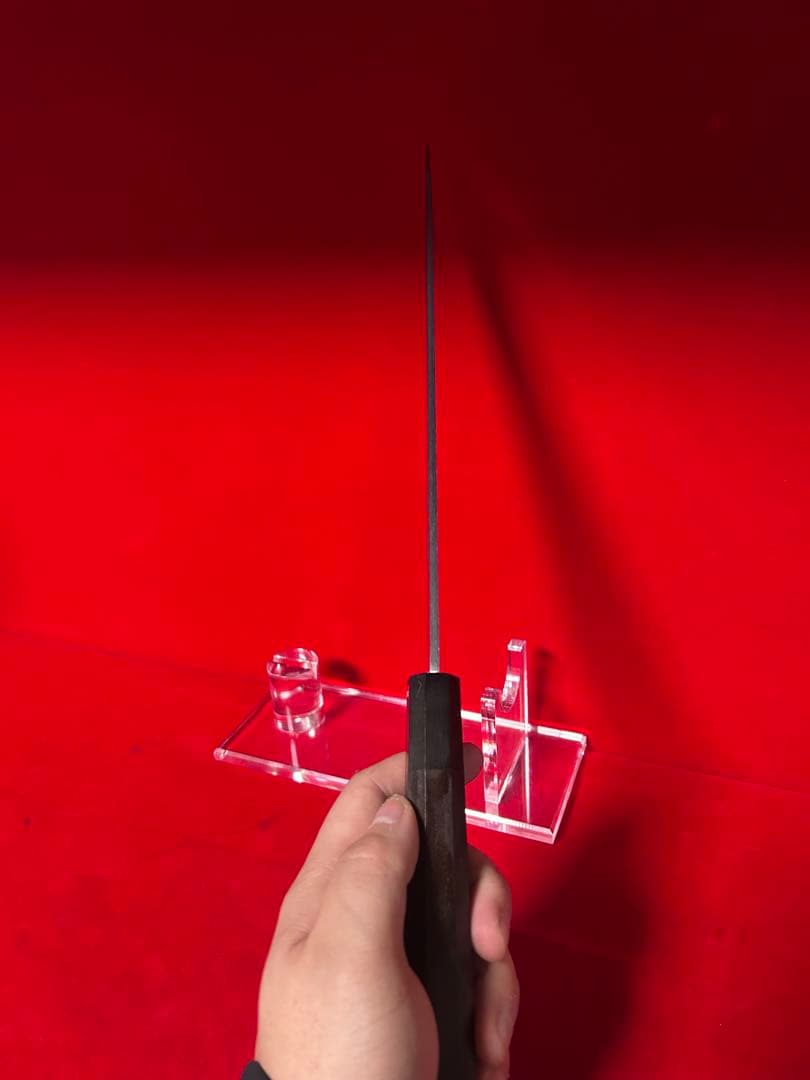 01542 包丁　柳刃　保勝　津軽打刃物　青波打　左用　九寸　箱付　未使用品