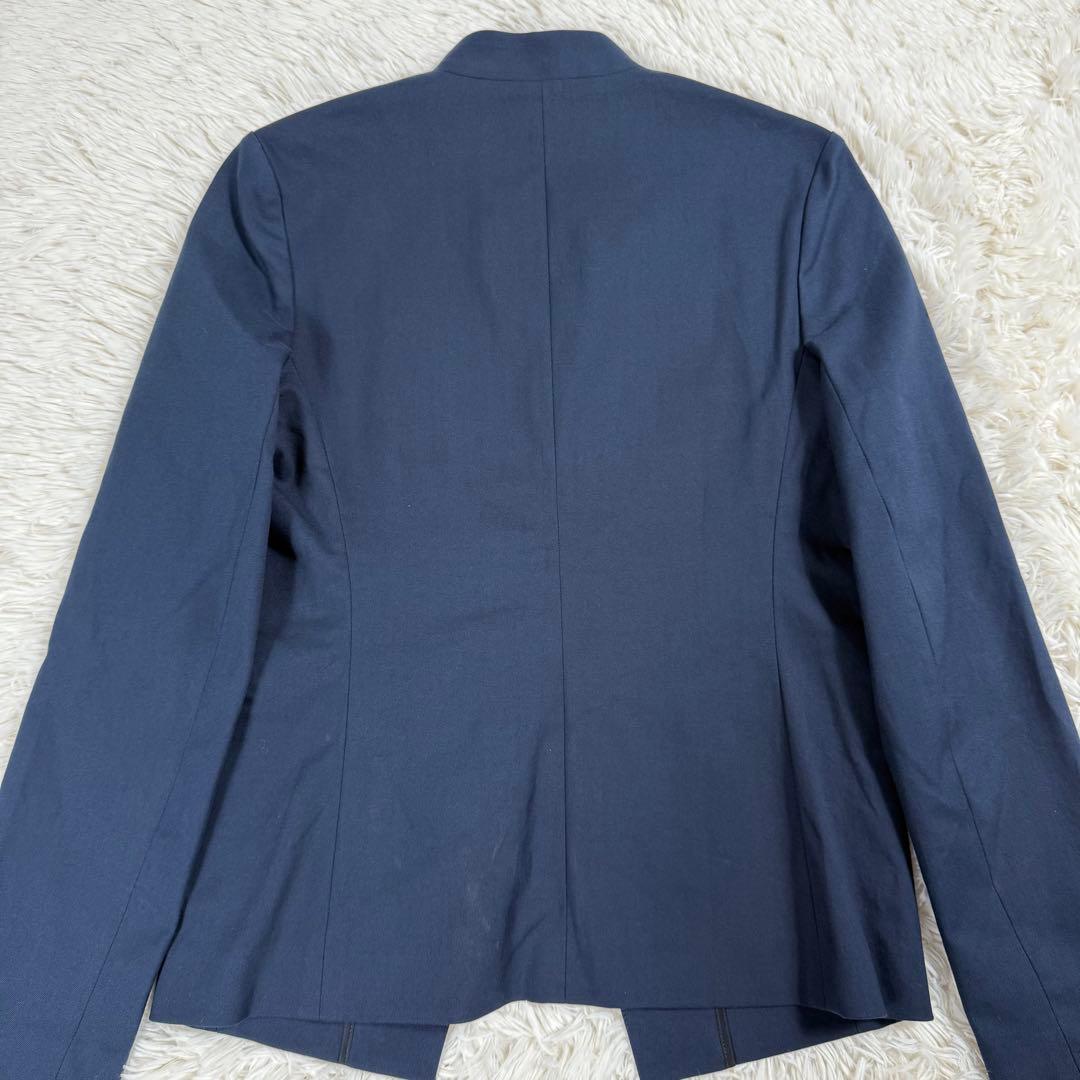 美品/近年タグ✨セオリーリュクス ノーカラージャケット パンツ スーツセット 紺