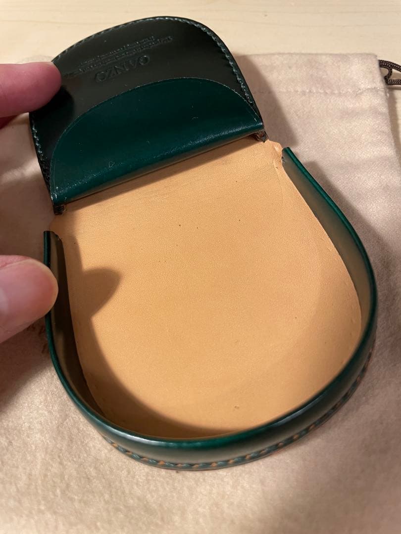 美品　GANZO CORDOVAN (コードバン) 馬蹄小銭入れ　ダークグリーン