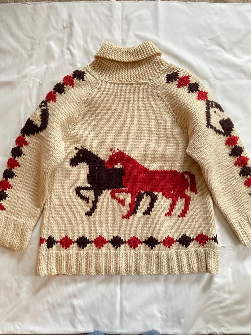 カウチン　古着　馬柄