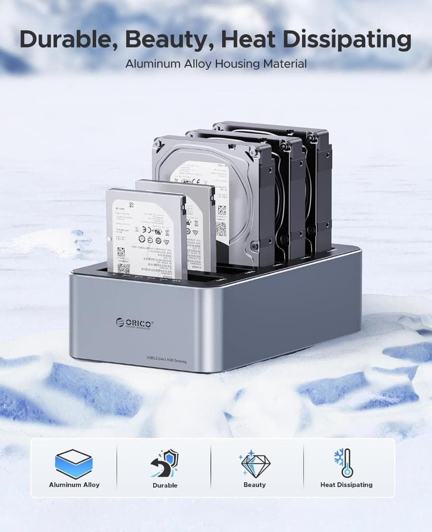 ORICO 5ベイ HDDスタンド オフラインクローン対応 100TB対応