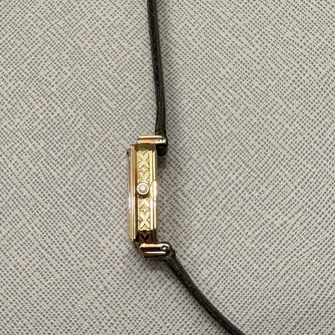 agete アガット スクエアフェイス革ベルトウォッチ 時計