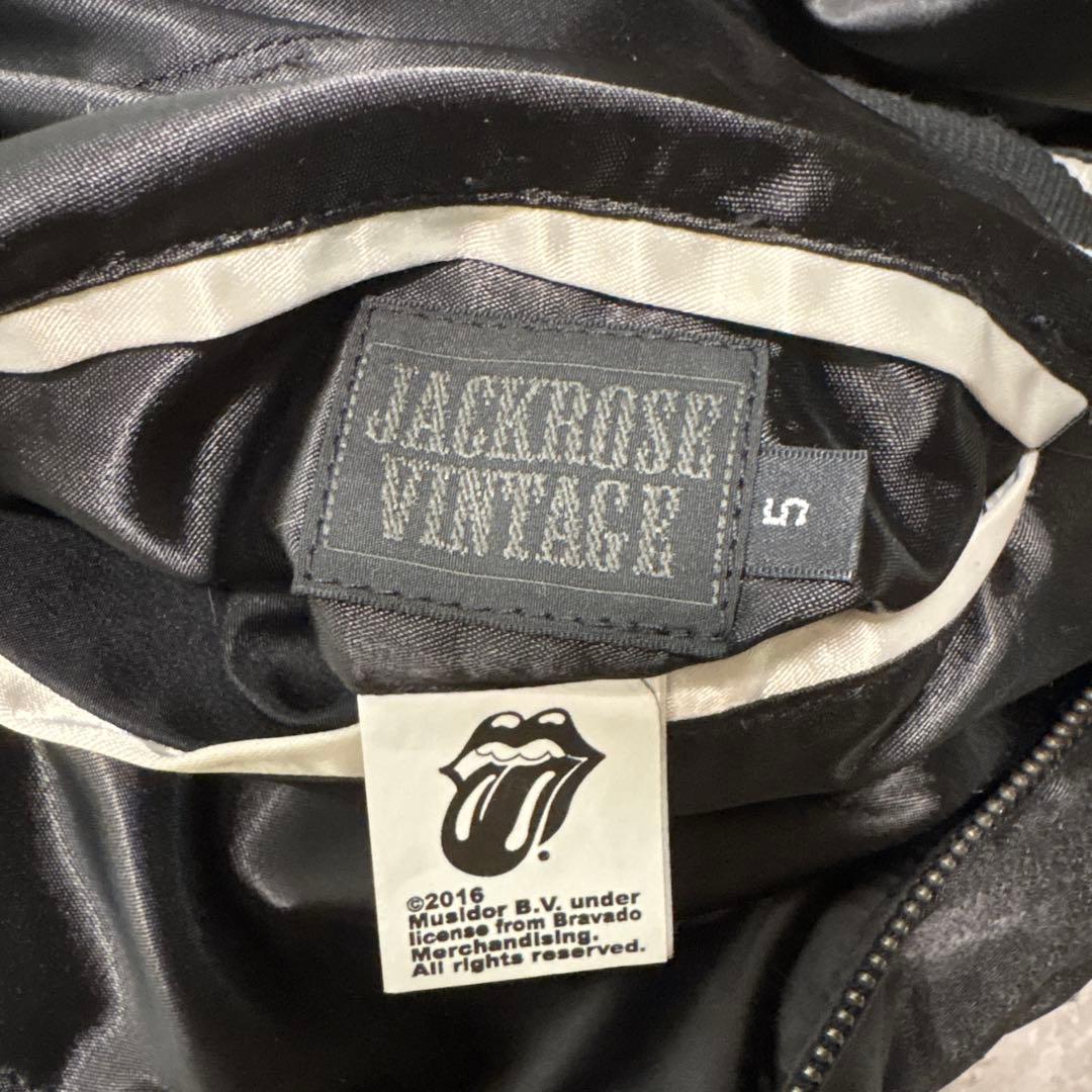 5 ジャックローズ×ローリングストーンズ 刺繍 スカジャン リバーシブル XL