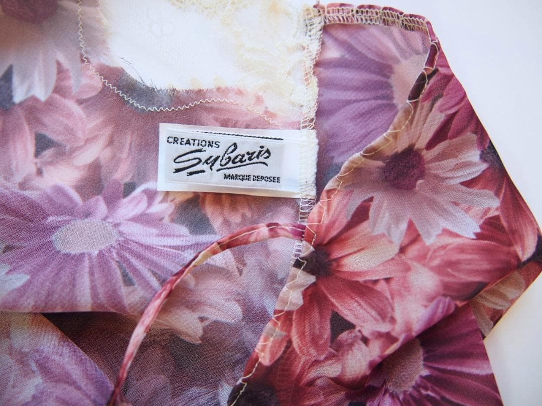 定価6万★フランス製Sybaris★デイジーシバリススリップヴィンテージ写真転写