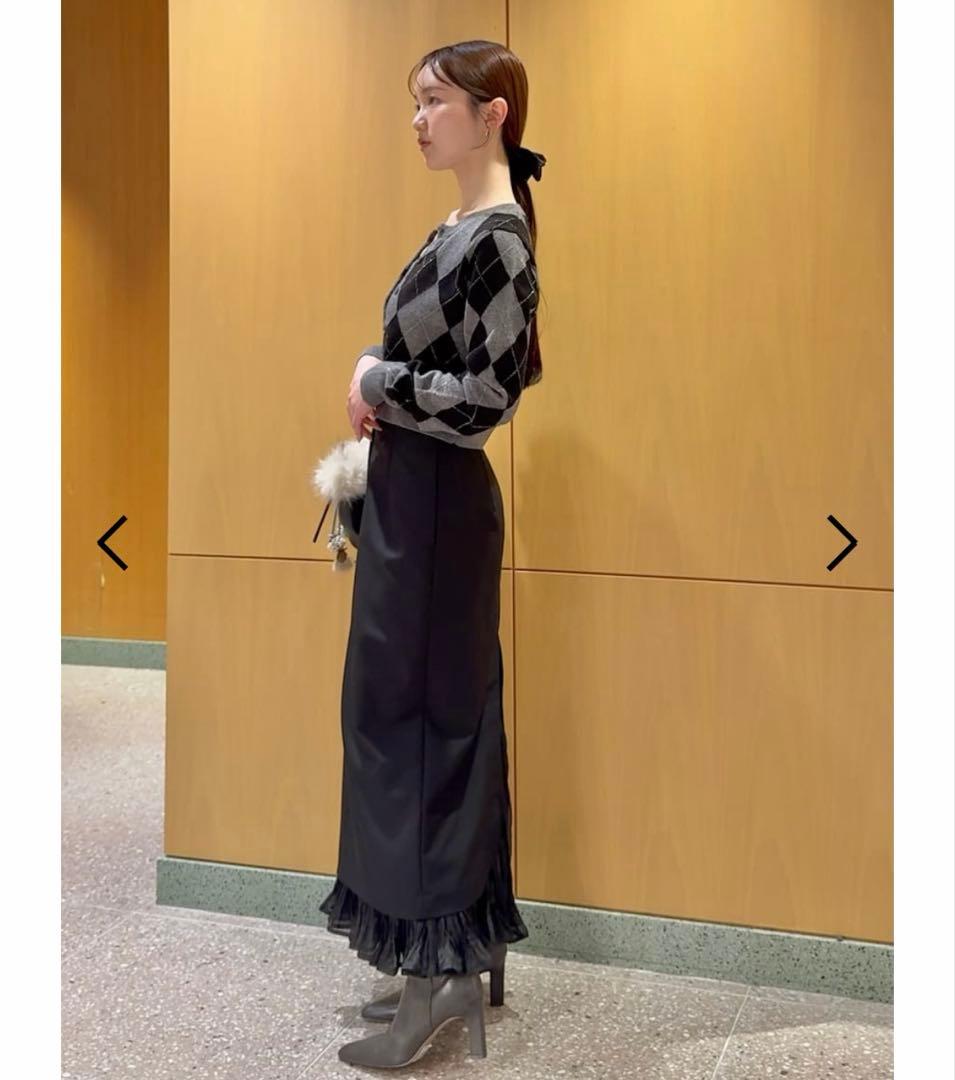 SNIDEL プリーツドッキングナロースカート