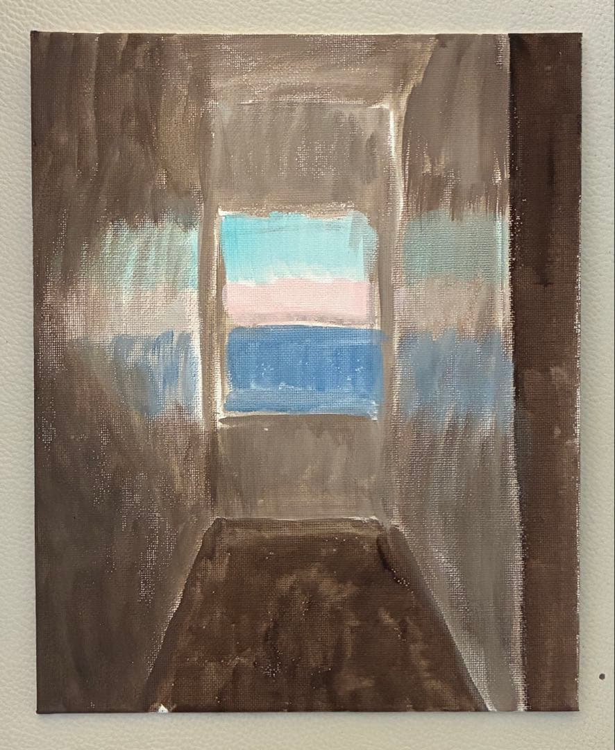 アクリル画　窓　　1201