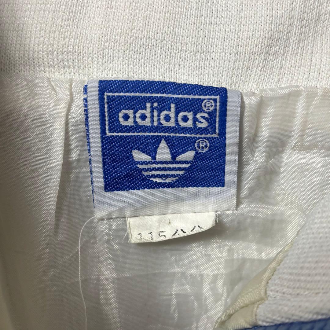 は*な様 adidas ジャンパー アイボリー/ブルー　ブルゾン　80's ビン