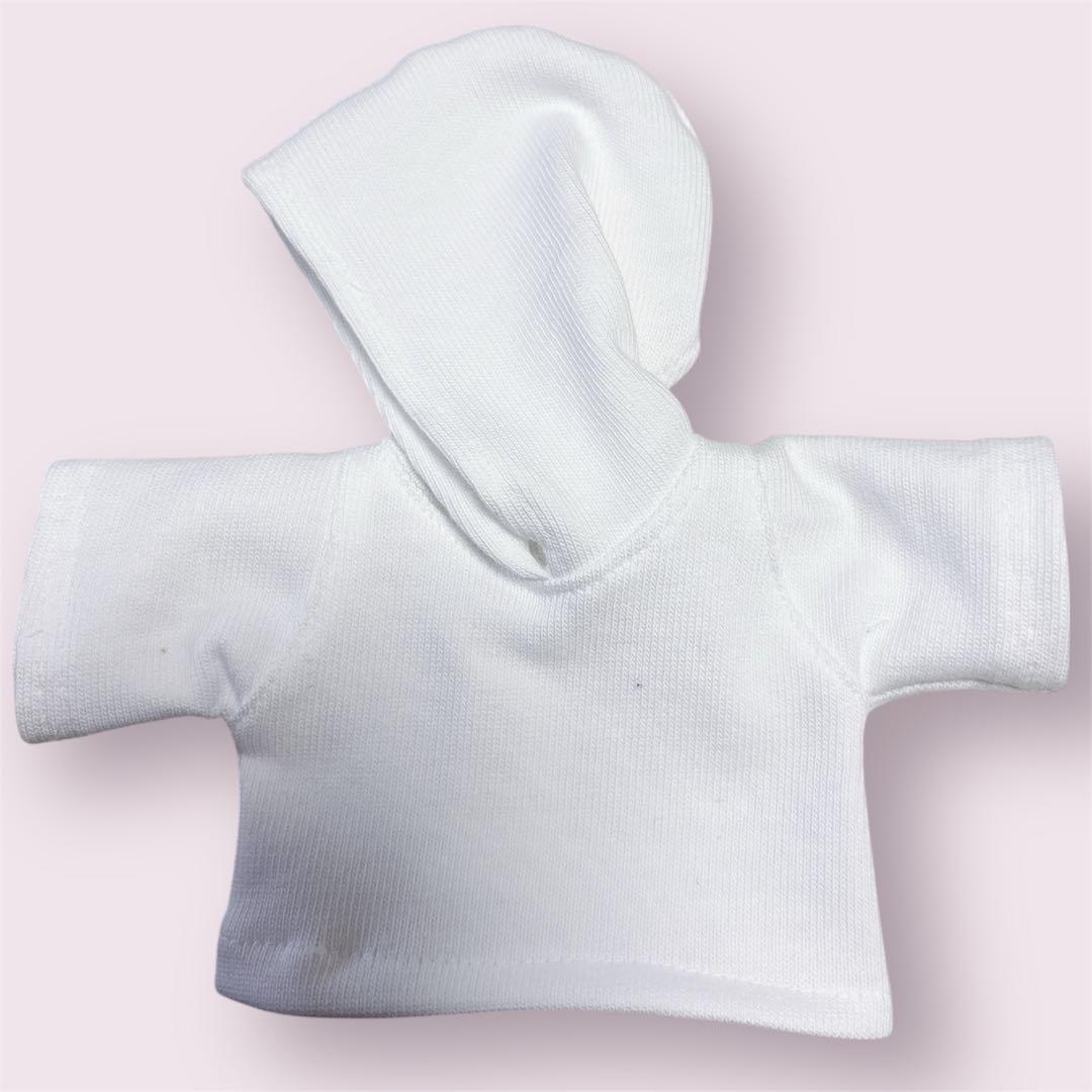 ☆【YukoAsaki】白パーカー（印刷あり）、アニマル帽子熊&うさぎ☆