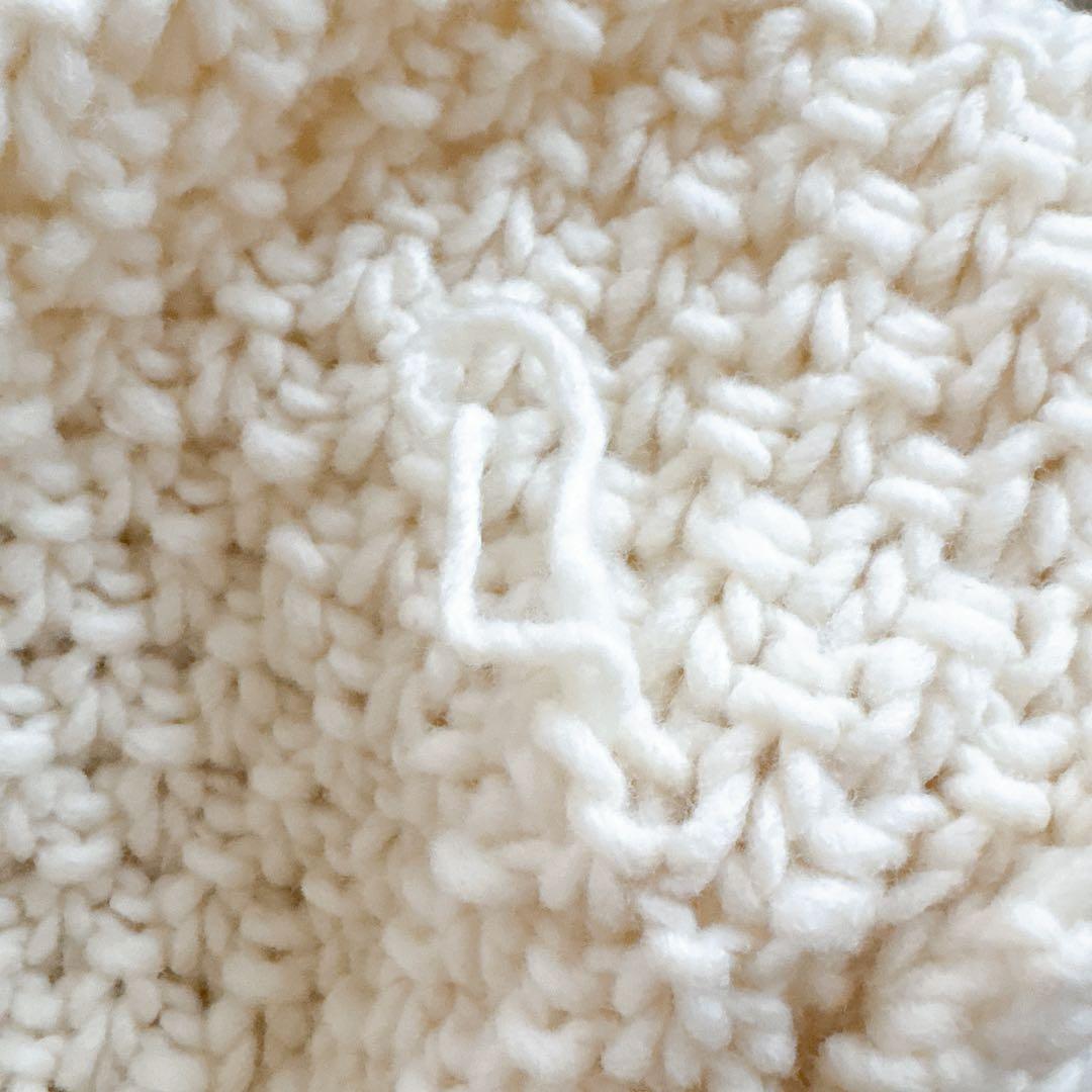 訳あり 未使用 かぐれ ペルーアランクルーネックニット アイボリー