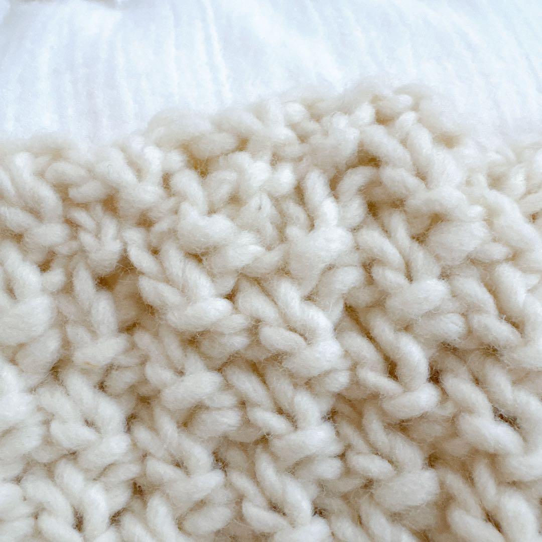 訳あり 未使用 かぐれ ペルーアランクルーネックニット アイボリー