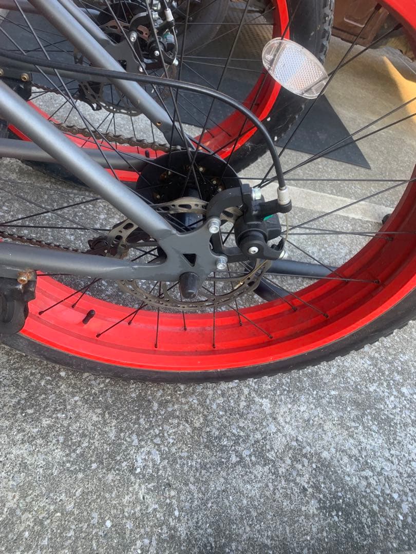 ビーチクルーザー 自転車 グレー/レッド１台のみ