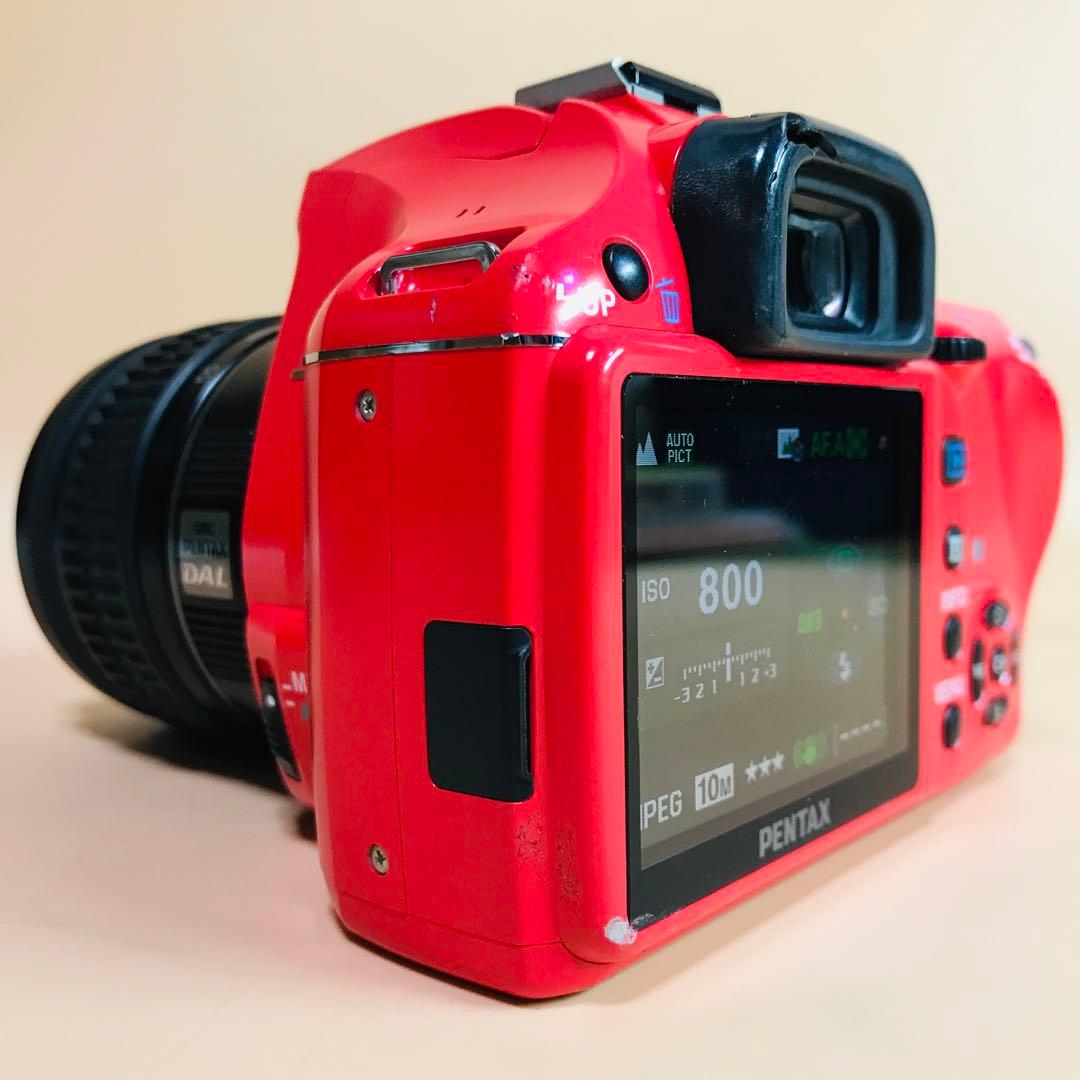 ペンタックス K-x 赤色⭐️Wi-Fi SD アダプター+単3電池4本付属