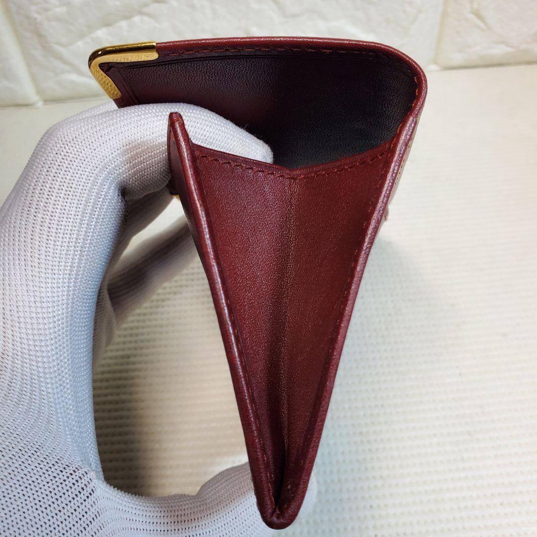 【美品】Cartier マスト バーガンディ ケース 財布 レザー