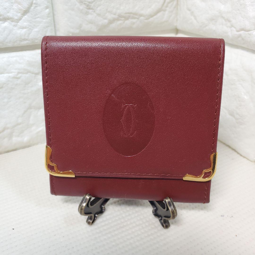 【美品】Cartier マスト バーガンディ ケース 財布 レザー