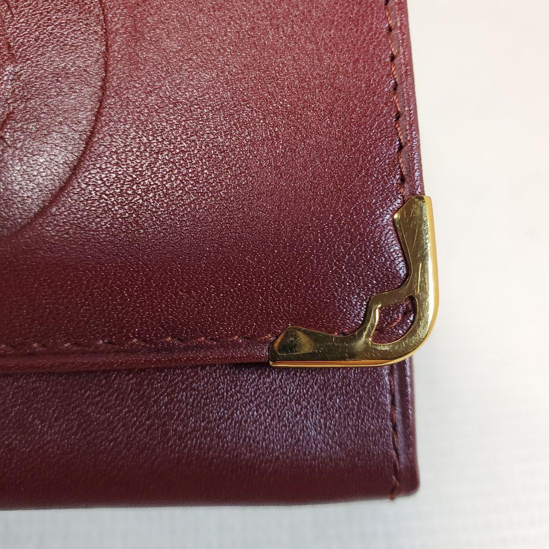 【美品】Cartier マスト バーガンディ ケース 財布 レザー